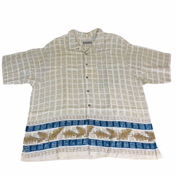 Fieldmaster Hawaiian Shirt Men XL Floral Rayon - Picture 1 of 8